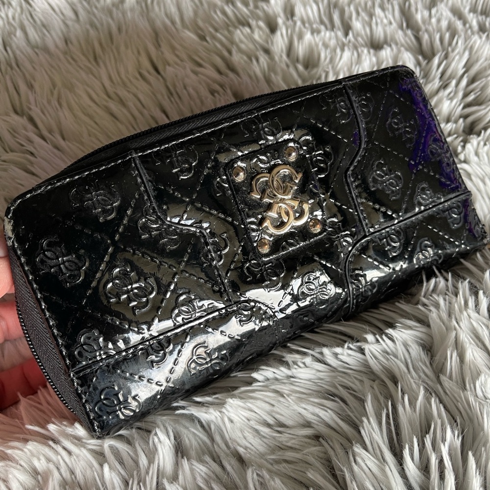 Stylish Black Patent Leather Wallet